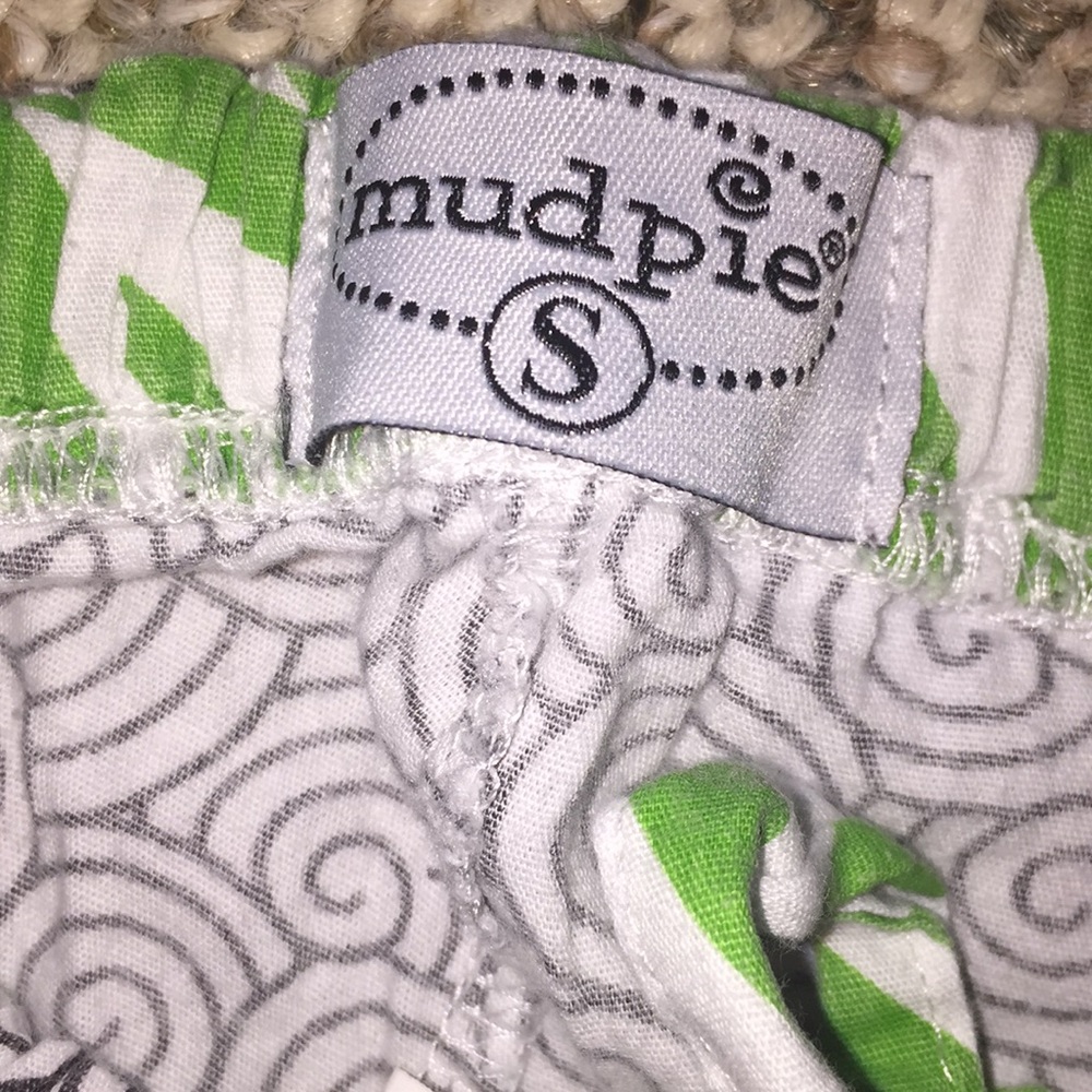 kids pants. green white and black